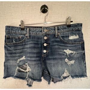 NWT Lucky Brand Medium Wash Distressed Cut Off Denim Shorts